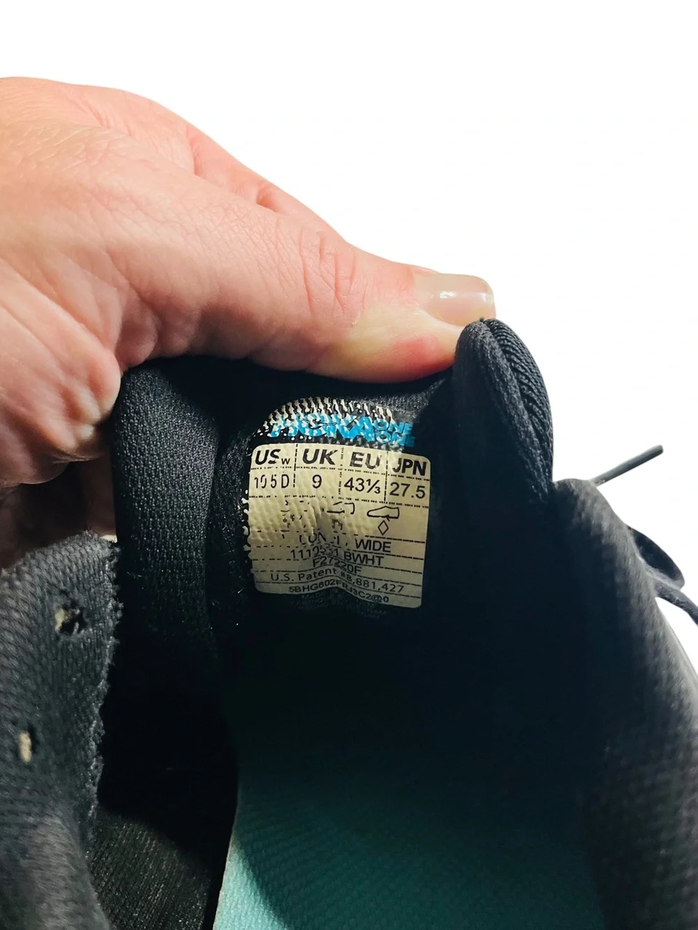 Hoka One One Bondi 7 Black Sz 10.5 D Wide Running Shoe 1110531 BWHT Max Cushion
